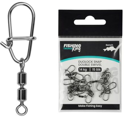 Fishing-King Tackle Barsch 14kg 15Stk. Duolock Snap + Double Swivel