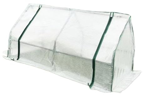 VIRELLO Copertura rinforzata per serra, piccolo tunnel con griglia a rete, per giardino, protezione dagli uccelli e dalle intemperie, 120 x 60 x 60 cm, bianco