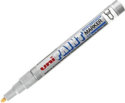 Uni-Ball - Lackmarker Uni Paint PX-21 mit Rundspitze Silber | 1-1,5 mm Rundspitze für präzises Markieren auf vielen Oberflächen