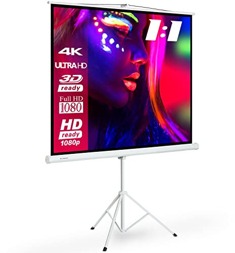 ESMART Economia EXS Schermo del treppiede 200 x 200 cm (111) | Formato 1:1 | Proiettore home cinema schermo di proiezione schermo treppiede LCD LED