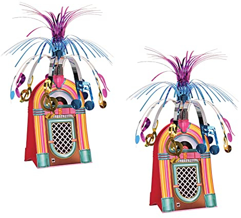 Beistle S57765AZ2 Jukebox Tafelaufsätze, Pappe, Mehrfarbig