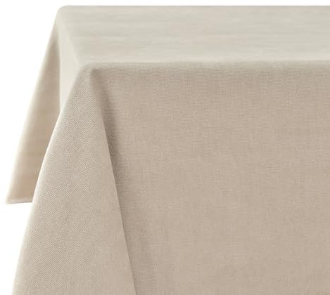 LUOLUO Tischdecke Leinenoptik tischdecke abwaschbar Tischtuch Leinen Tischwäsche Eckig Wasserdicht Tischdecke Beige-Neu 145 x 300 cm