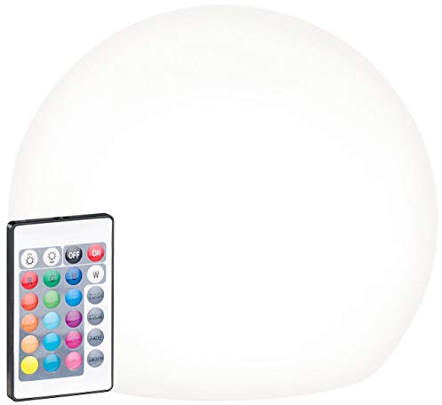 Lunartec Solarkugeln Garten: Solar-LED-Leuchtkugel mit Fernbedienung, RGBW, 60 Lumen, IP67, Ø 20 cm (Solar Kugelleuchte Garten, Leuchtkugel, Ball)