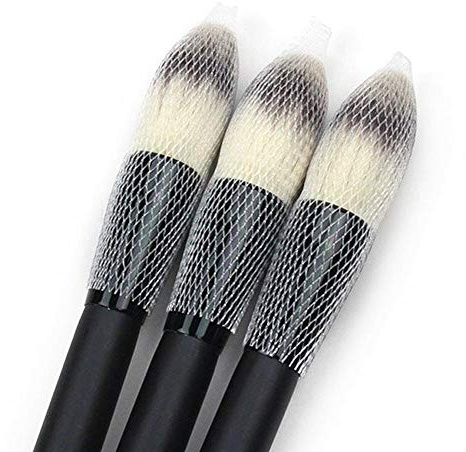 100 pièces - Couverture protectrice pour brosses de maquillage, Filets de en maille extensible pour pinceaux, Accessoires de rangement pour kit cosmétique