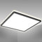 B.K.Licht - LED Deckenlampe mit indirektem Licht, ultraflach, neutralweiße Lichtfarbe, LED Panel, Deckenleuchte, Lampe, Wohnzimmerlampe, Schlafzimmerlampe, Küchenlampe, 42x42x2,9 cm, Schwarz