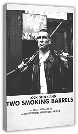 Retro-Filmposter Lock, Stock And Two Smoking Barrels, 8 Stück, Leinwand, Schlafzimmer, Dekoration, Bilder, Drucke, Büro, Wohnheim, Raumdekoration, Geschenke, Rahmen, 60 x 90 cm