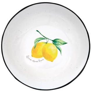 Easy Life Suppenteller AMALFI ZITRONEN rund weiß gelb D. 18cm aus Porzellan