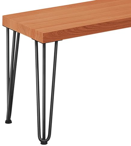 LAMO Manufaktur Sitzbank Esszimmer Holzbank Küchenbank 30x140x47 cm, Möbelfüße Creative Schwarz/Dunkel, LSB-01-A-004-140-9005Cr