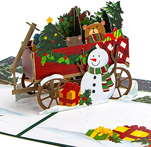 Ribbli Weihnachtskarte, 3D Pop Up Grußkarte, Happy Holiday Karte, Weihnachtsanhänger Karte, Merry Xmas Karten