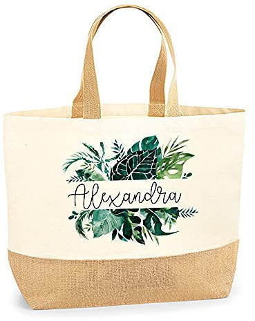 personalisierte Jute Tasche mit Name personalisiert, Weihnachten, Mama, Mom, Shopper Bag XXL, Geschenkidee beste Freundin, zum Umhängen,