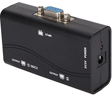 Folanda Répartiteur VGA 1 en 2 Duplication D'écran, 250 MHz, Répartiteur Vidéo HD 1920x1440 1080P, Moniteur D'ordinateur VGA Splitter Double Moniteur, Commutateur Vidéo VGA Bidirectionnel