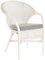 Krines Home Stapelbarer Rattansessel Rattan Sessel Lounge Rattanstuhl mit Armlehne Clubsessel Wintergartensessel (mit Kissen, Weiß)