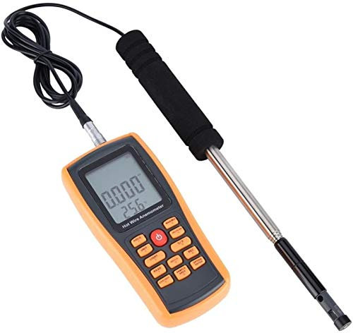 DHF Digital Anemometer LCD Portable Digital Hot Wire Wind Speed Temperature Gauge Anemometer With Manual And Sensor
