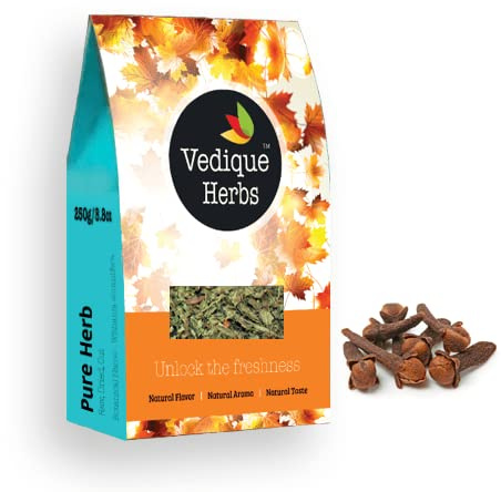 VEDIQUE HERBS Clove Buds - 250g (8.8oz) | Raw, Crude, Dried | Whole | Premium Grade