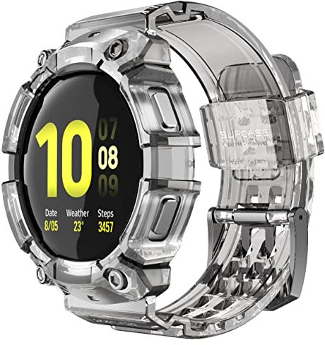 SUPCASE Unicorn Beetle Pro Series Case for Galaxy Watch 5 44mm (2022) / Galaxy Watch 4 44mm (2021), Rugged Protective Case with Strap Band (Frost Black)