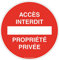 AUA SIGNALETIQUE - Panneau De Signalisation Circulaire en PVC 1.5 mm (Ø 240 mm, Accès Interdit Propriété Privée)