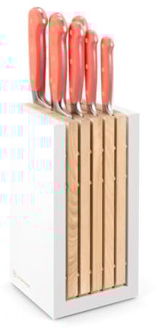 WÜSTHOF Classic Messerblock mit 7 Messern, Coral Peach (Orange)