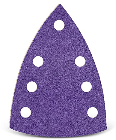 MENZER Titanium HD Schleifblätter 150 x 100 mm, 7-Loch (50 Stk.) K2000 | f. Deltaschleifer, Keramik-Mix, Klettbefestigung