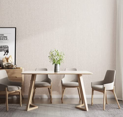 Roll Furniture StickerWeiße gestreifte Tapete in Apricot, nicht selbstklebendWall Paper Contact Paper Roll for Living Room Bedroom Kitchen Cabinet Door Shelf DIY Decoration