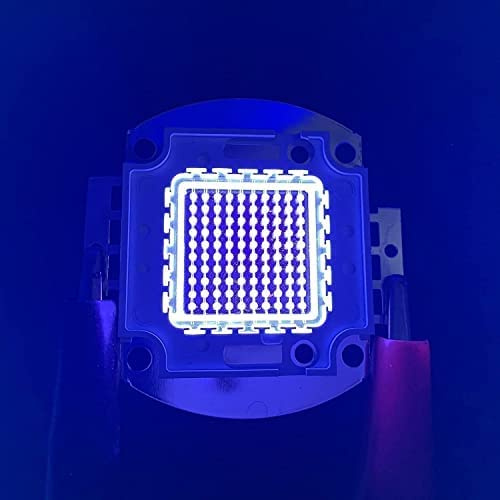 TOPXCDZ Hohe Leistung UV Lila LED Chips 365nm 375nm 385nm 395nm 405nm 420nm COB Ultraviolette Lichter 3W 5W 20W 30W 50W 100W (365nm-370nm, 100W 1stück)