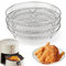 3 Pieces Air Fryer Racks Stainless Steel Air Fryer Basket Tray 3 Layer Stackable Dehydrator Racks for Air Fryer Oven Baking Roasting (Round)