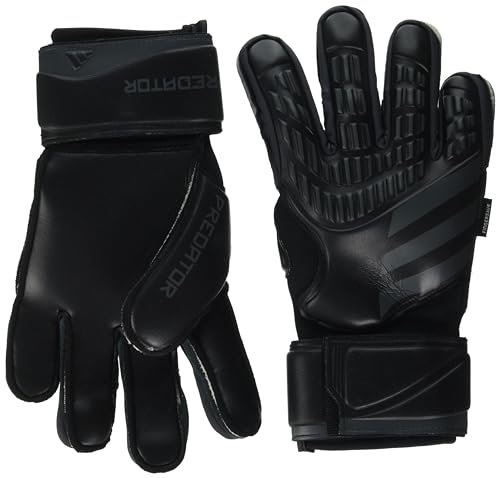 adidas Guanti da portiere unisex con salva-dita, nero/nero, taglia 8