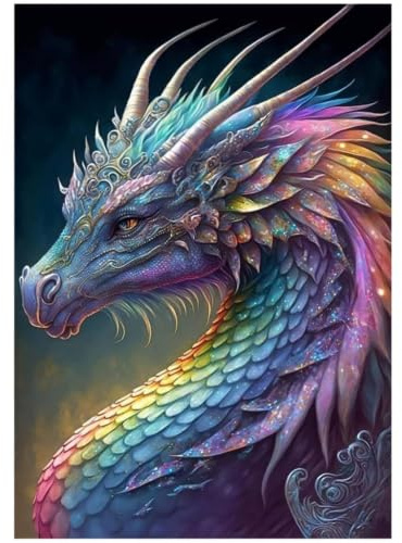Tomoyuki 5D Diamond Art Painting Kit, Diamond Painting 12x16 (Dragon) | DIY Diamond Painting Pictures, Diamond Rhinestone Crystal Cross Stitch Painting for Children Adults Home Wall Decoration