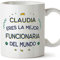 MUGFFINS Tazas Personalizadas para FUNCIONARIA mujer - En Español - Mejor del Mundo - 11 oz / 330 ml - Regalo Personalizable original y divertido