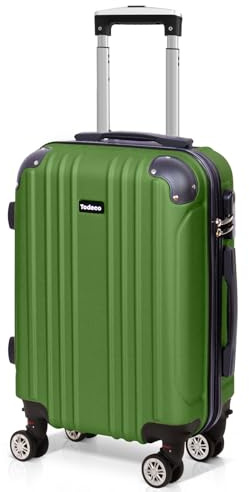 Todeco Mittelgroßer Koffer Trolley Handgepäck Koffer 68x45x26cm Olivgrün