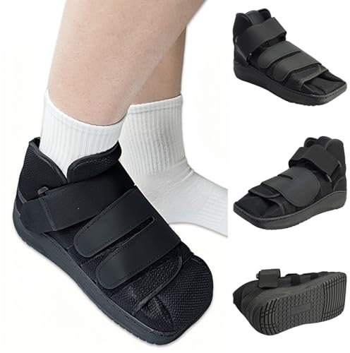 Lixinsunbu Chaussure de marche postopératoire à bout fermé - Botte orthopédique légère à semelle dure pour les orteils cassés, les fractures métatarsiennes de stress, la chirurgie de l'oignon
