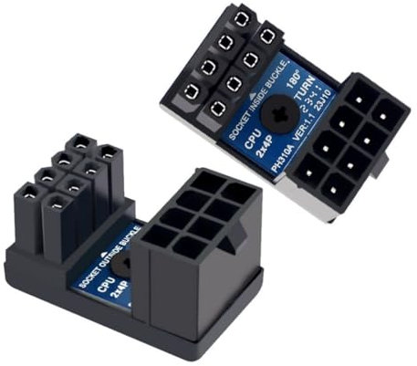 chenyang ATX 8 Pin EPS 12 V 180 gradi angolo di potenza nella spina adattatore per CPU 2 PCS/SET