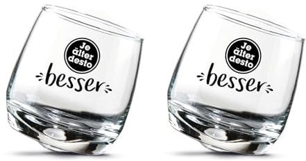 GILDE 1 Wackelglas Cognacschwenker, Männergeschenk Je älter desto besser