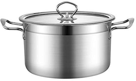OQHAIR Stainless Steel Braising Pans,Casserole Dish with Glass Lid and Polished Mirror Finish