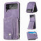 ZCDAYE Wallet Case for Samsung Galaxy Z Flip 6, Leather Phone Case with Card Holder Removable for Women Man, Practical Protective Cases Shell Phone Cover for Samsung Z Flip 6, Purple