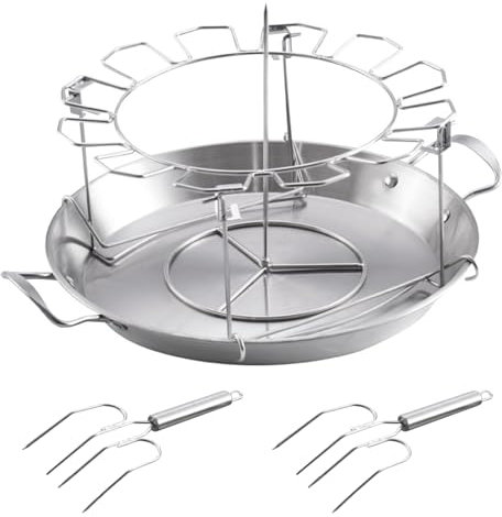 ohfruit Hähnchenschenkel Grillrost Edelstahl Hähnchentrommel Rack für Smoker Grill Ofen Vielseitige Beine Flügel Grillzubehör Silber