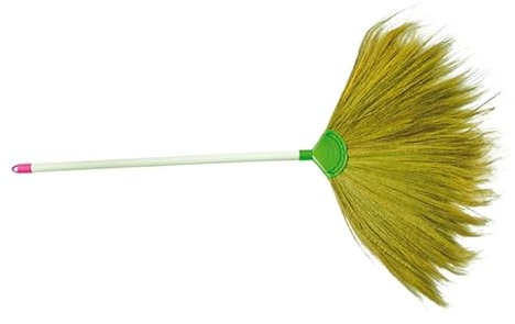 bick.shop Thai Broom with Handle, 99 cm, Green, Hard Floor, Wood Handle, Grass Bristles