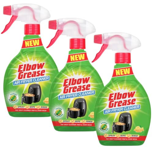 Elbow Grease Air Fryer Cleaner Lemon Fresh Fragrance 500ml pack of 3 | Power Degreaser For All Air Fryers, Roasters, Oven Cookers | 3 pack x 500ml (1500ml) value pack | Compatible with Ninja Air frye