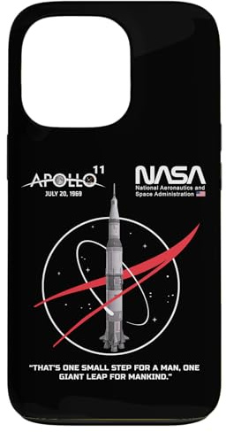 Custodia per iPhone 13 Pro NASA Apollo 11 Missione Saturn V Razzo Worm Logo