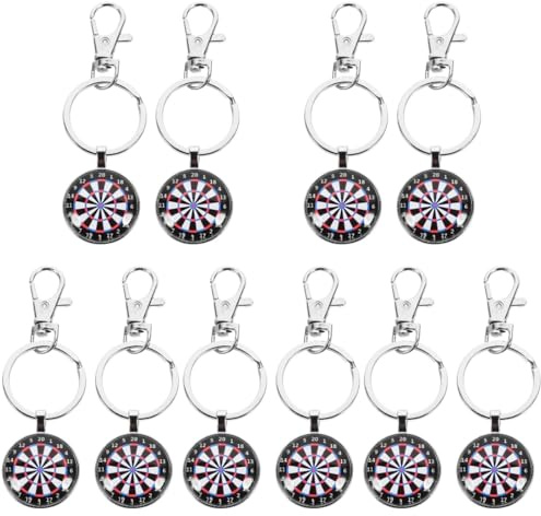 Amosfun Schlüsselanhänger Dartscheibe 5x2,5x4 cm Edelstahl – Personalisierbarer Dart-Schlüsselanhänger für Organisation & Stil, ideal als Geschenk für Dartliebhaber, Damen und Herren