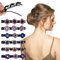 6P Kolibri-Haarspangen mit Kristallblume, Doppelschicht Geflochtene Haarspange Glitzer Strass, Braided Hair Clips Haarschmuck Set für Damen Mädchen