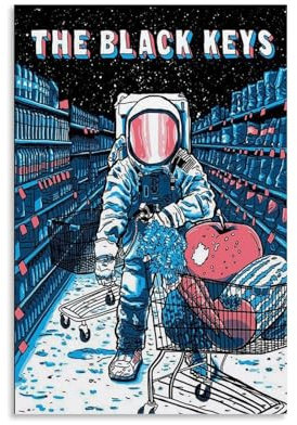 CHCHLINTD Black Keys Poster Dekorative Malerei Leinwand Wandkunst Wohnzimmer Poster Schlafzimmer Malerei,Wandkunst Bilddruck Moderne Familienzimmer Dekor 16x24inch(40x60cm)
