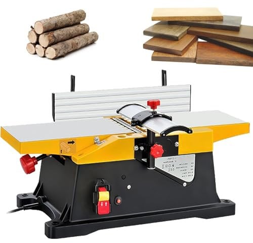 RSQQL Benchtop Planer Thicknesser, Portable Electric Jointers Woodworking Planer, 12000R/Min Desktop Wood Planer for Wood Cutting Thickness