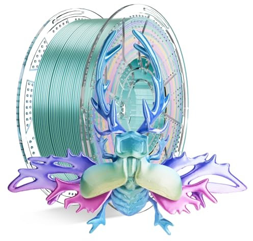 Filamento della stampante 3D di Conjure Silk Rainbow PLA, filamento multicolore dell'arcobaleno PLA rosso blu viola giallo verde mini 1.75mm 3D Printing Filament 1KG/2.2LB