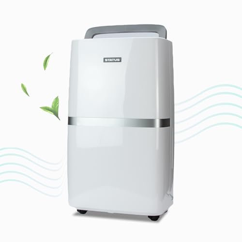 Status 16L Dehumidifier for Bedroom, Bathroom and for Drying Clothes | Ultra-Quiet Electric Dehumidifier | White | DEHUMID-16L1PKB