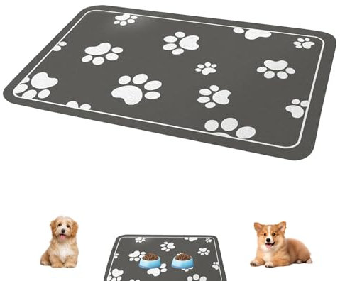 Ninnyi 30x50cm Dog Mat for Bowls, Pet Feeding Floors Mats, Diatomaceous Earth Absorbent