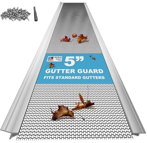 Sukhavati Home 5'' Stainless Steel Micro-Mesh Gutter Guards Kit, 48FT