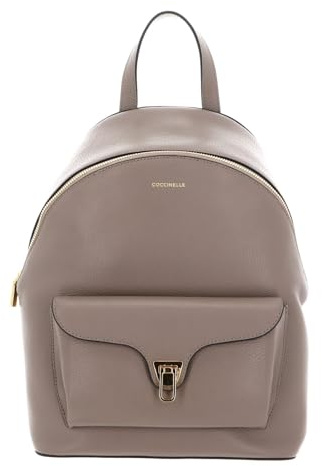 Coccinelle Leder Rucksack Beat Generatio Backpack Grained Leather Warm Taupe
