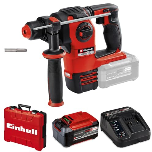 Einhell Professional Akku-Bohrhammer HEROCCO 18/20 Power X-Change (18 V, Brushless, 2,2 J, SDS-plus, pneumatisches Schlagwerk, Tiefenanschlag, inkl. Koffer, inkl. 5,2 Ah Akku & Ladegerät)