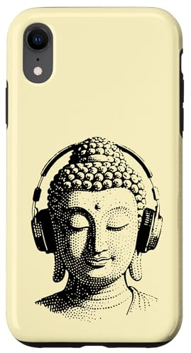 Buddha retrò vintage con le Cuffie, Musica Custodia per iPhone XR