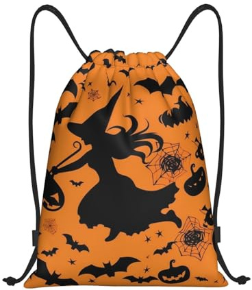 Halloween-Hexe Fliegt Damen Herren Sporttasche Faltbar Rucksack Mode Gym Bag Für Urlaub Strand Schule